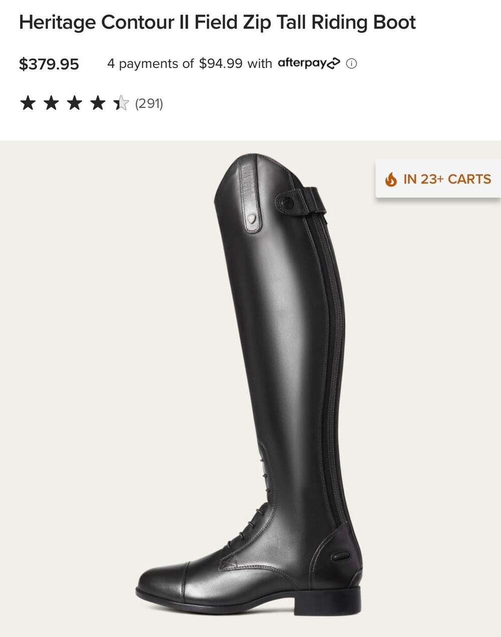 Ariat Heritage Contour II Field Zip Tall Riding Boots US 10B